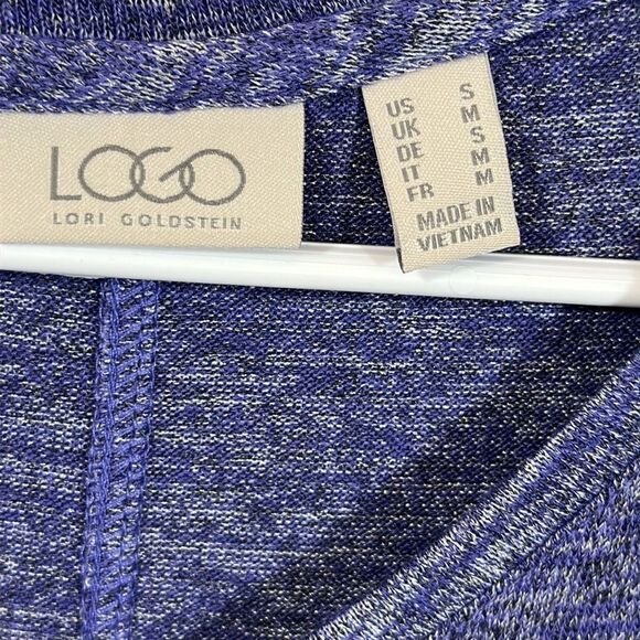 LOGO By Lori Goldstein Tunic Size Small Purple Long Sleeves Knit - Picture 10 of 13